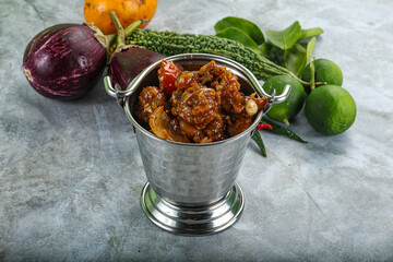 Asian cuisine - prawn in chili sauce