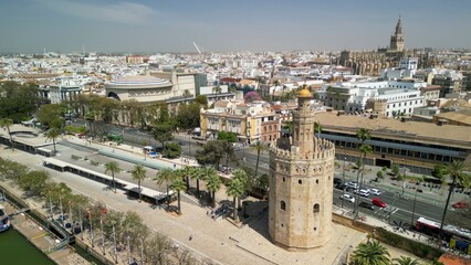Aerial view of Sevilla, Andalusia. Southern Spain