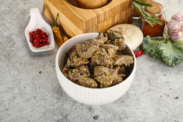 Chicken liver in cream sauce