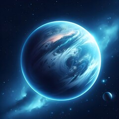 Obraz premium Planet Neptune in solar system, isolated with black background