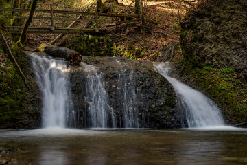 Beautiful spring hike to the Niedersonthofen waterfall in the Allgau