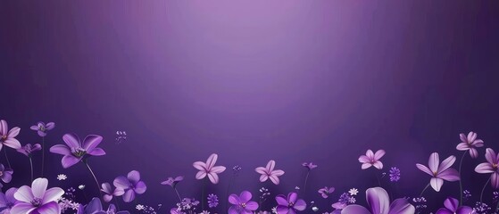 purple background with flowers up and down