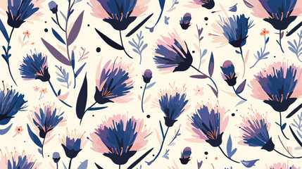 Gorgeous botanical seamless pattern with blooming p