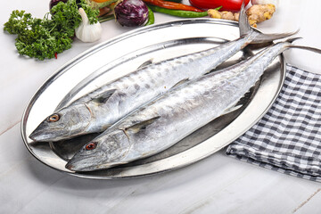 Raw mackerel fish for cooking