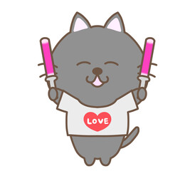 推し活をするくろねこ