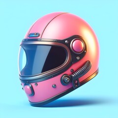 Fototapeta premium Motorcycle helmet isolated on blue background