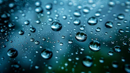 Fotobehang Crystal Clarity: Water Droplets Reflecting Tranquility. Generative ai © Yevheniiya