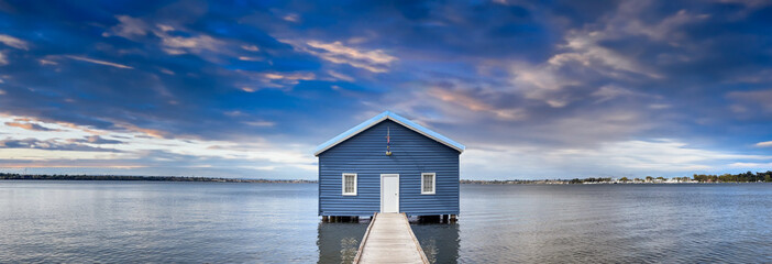 Panoramic view of the Blue Boat House in Perth, Western Australia