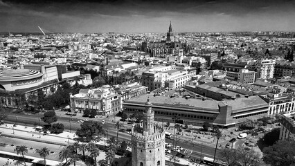 Aerial view of Sevilla, Andalusia. Southern Spain