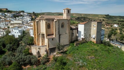 Aerial view of Setenil de las Bodegas, Andalusia. Southern Spain