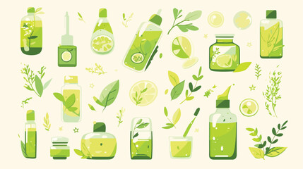 Green natural cosmetics. Vegan eco-friendly cosmeti