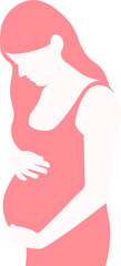 illustration of a pregnant woman touching her bell