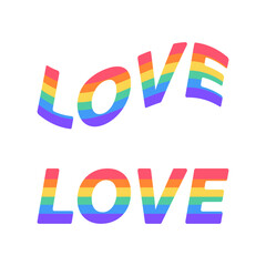LGBT quote love. Pride community icon. LGBTQ. Rainbow flag sexual identity
