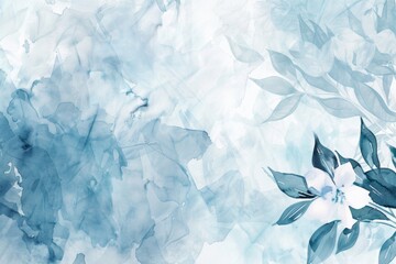 Delicate blue and white floral illustration on a soft backdrop, suitable for elegant invitations, soothing wallpapers, or graceful designs with copy space.

