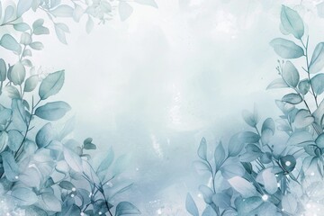 Delicate blue and white floral illustration on a soft backdrop, suitable for elegant invitations, soothing wallpapers, or graceful designs with copy space.

