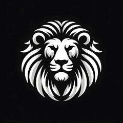 Monochrome Lion head logo, tattoo