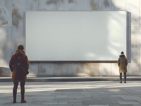 Billboard mockup image, large clean white surface, empty large advertising space, Bigboard