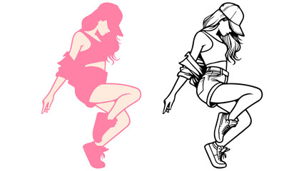 Street Dance Girl Illustration.