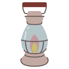 Camping lantern icon.Camp lamp.Old kerosene lamp.Retro gas lamp .XIX century lightings.Barn lantern.The wild west lamp.Isolated on white background.Outline vector illustration.Doodle sketch.