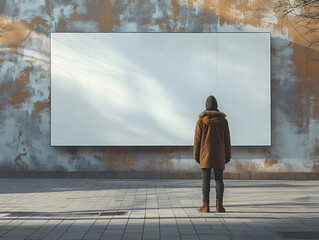 Billboard mockup image, large clean white surface, empty large advertising space, Bigboard