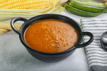 Vegan cuisine - hot tomato soup