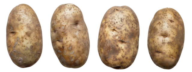 set of potatoes isolated on transparent background
