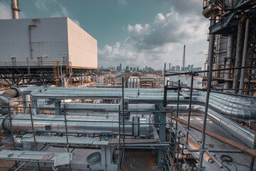 Oil​ refinery​ and​ plant and tower column of Petrochemistry industry in oil​ and​ gas.