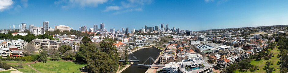 Aerial view of Claise Brook and Mardalup Park in Perth - obrazy, fototapety, plakaty
