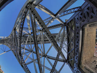 Porto, Portugal detail view of Luis I Bridge over Douro River