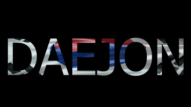 Daejon Name on Transparent Background. Waving Flag