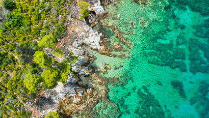 Cape Amarandos beach in Skopelos, Greece - Aerial view