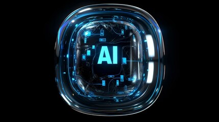 AI symbol with a technologic aesthetics