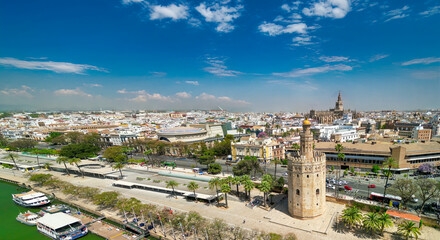 Fototapeta premium Aerial view of Sevilla, Andalusia. Southern Spain