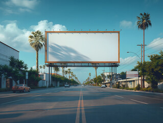 Billboard mockup image, large clean white surface, empty large advertising space, Bigboard