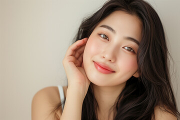 Naklejka premium Young Woman with a Natural Smile