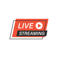 Live stream button icon in flat style. Webinar vector illustration on isolated background. Streaming sign business concept.
