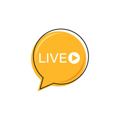 Live stream button icon in flat style. Webinar vector illustration on isolated background. Streaming sign business concept.