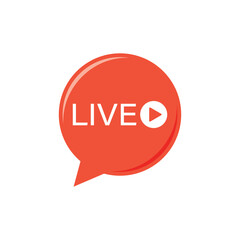 Live stream button icon in flat style. Webinar vector illustration on isolated background. Streaming sign business concept.