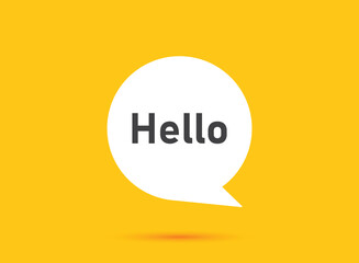 Hello speech bubble icon in flat style. Hi message vector illustration on isolated background. Welcome sign business concept.