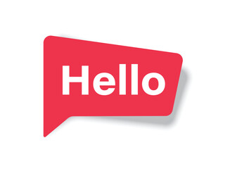 Hello speech bubble icon in flat style. Hi message vector illustration on isolated background. Welcome sign business concept.