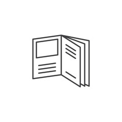 Brochure flyer icon in flat style. Booklet vector illustration on isolated background. Poster sign business concept.