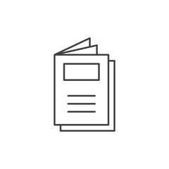 Brochure flyer icon in flat style. Booklet vector illustration on isolated background. Poster sign business concept.