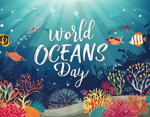 Fototapeta na wymiar illustration of world ocean day