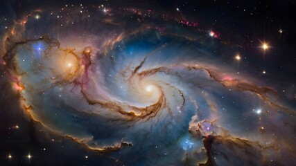 Planets and stars in space galaxy 