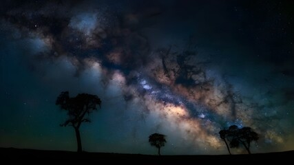 Scary night sky in space galaxy 