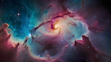 Starry nebula in galaxy space background 