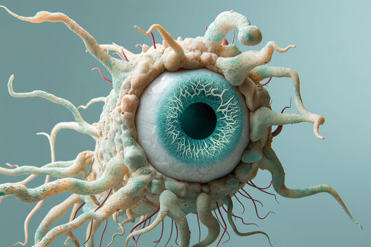 eye of the beholder with tentacles and a big eyeball, fantasy and horror artwork