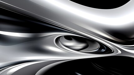 Captivating Abstract Twirling Lines Design in Futuristic Monochromatic Elegance