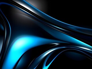 Captivating Curves:Dynamic Abstract Interplay of Blue and Black