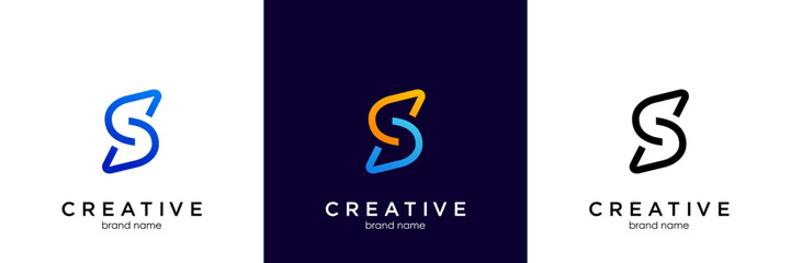 Flat & Minimal Initial S Letter Logo With Premium Business Card Design Vector Template for Your Company Business